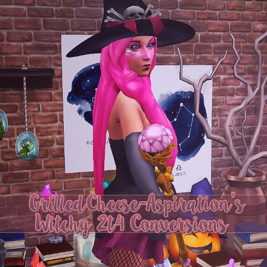 Sims 4 Hat and wand conversions at Grilled Cheese Aspiration