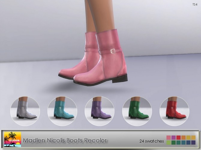 Sims 4 Madlen Nicolis Boots Recolor at Elfdor Sims
