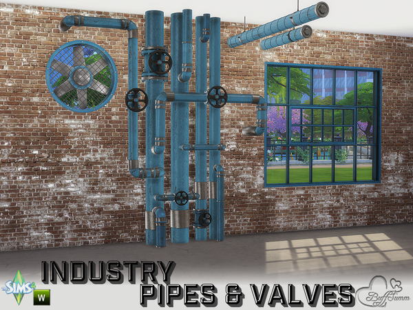 Sims 4 Industry Pipes & Valves by BuffSumm at TSR