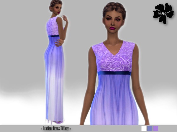 Sims 4 IMF Gradient Dress Tiffany by IzzieMcFire at TSR