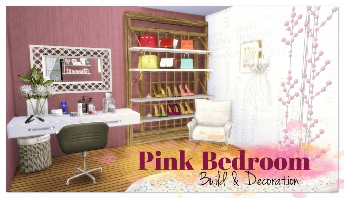 Sims 4 Pink Bedroom II at Dinha Gamer