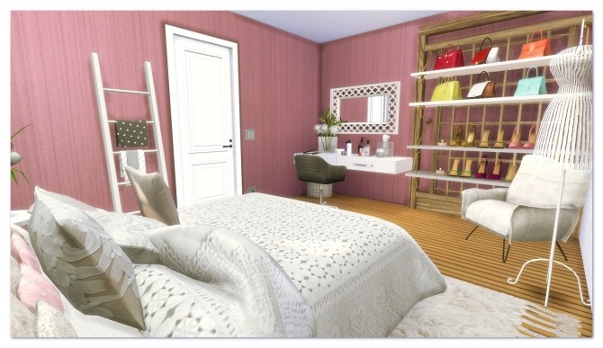 Sims 4 Pink Bedroom II at Dinha Gamer