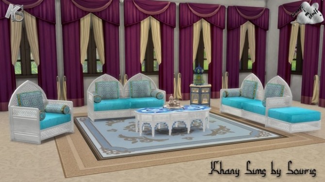 Sims 4 Maroc livingroom by Souris at Khany Sims