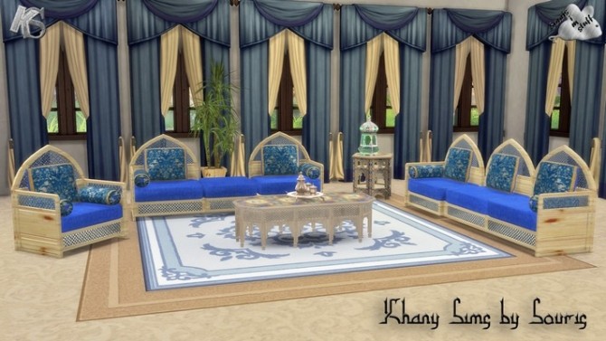 Sims 4 Maroc livingroom by Souris at Khany Sims