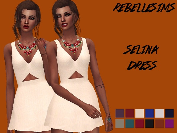 Sims 4 Selina Dress by Rebellesims at TSR