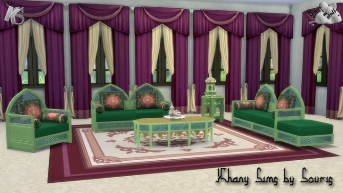 Sims 4 Maroc livingroom by Souris at Khany Sims