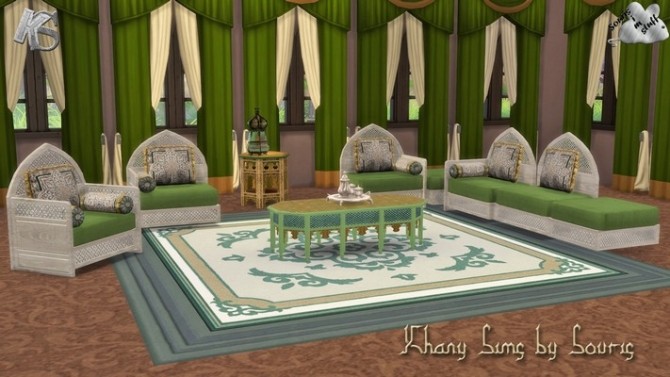 Sims 4 Maroc livingroom by Souris at Khany Sims