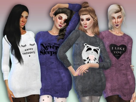 Happy Thoughts Long Sweaters by Simlark at TSR