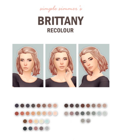 Blogsimplesimmer‘s Brittany hair recolors at Seven Sims