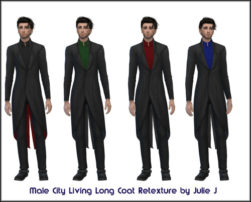 Sims 4 Male City Living Long Coat Retexture at Julietoon – Julie J