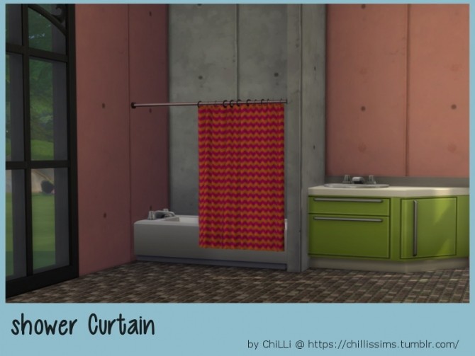 Sims 4 Shower Curtain at ChiLLis Sims