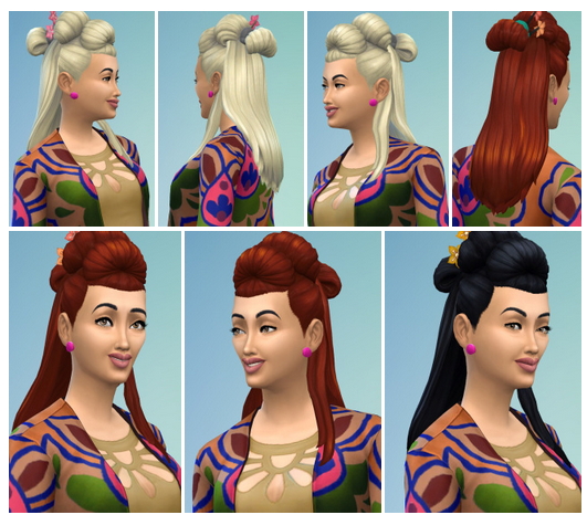 Sims 4 Japanese Bun Long Hair at Birksches Sims Blog