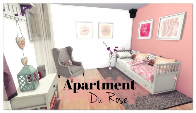 Sims 4 Apartment DU ROSE at Dinha Gamer