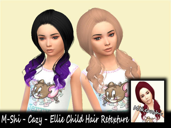 Sims 4 M Shi Cazy Ellie Child Hair Retexture at TSR
