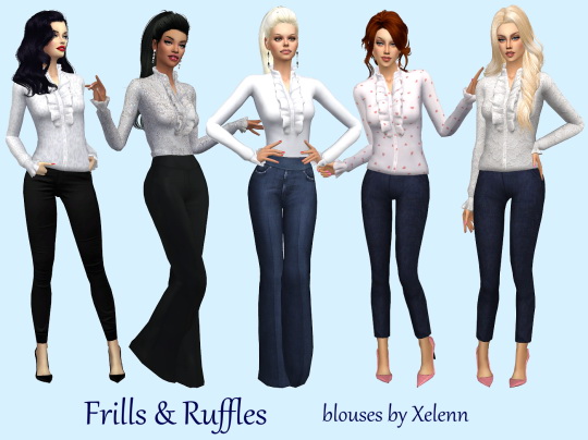 Sims 4 Frills&Ruffles blouses at Xelenn
