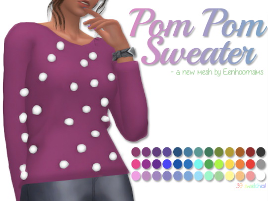 Sims 4 Pom Pom Sweater by xEenhoornx at SimsWorkshop
