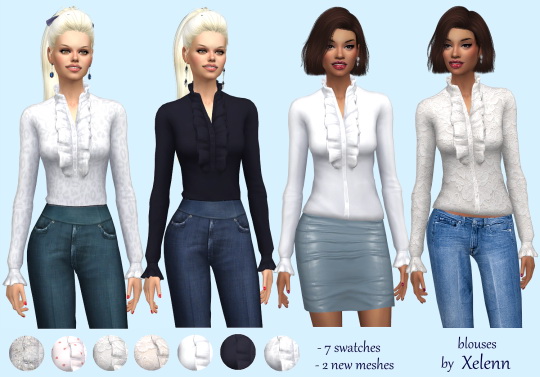 Sims 4 Frills&Ruffles blouses at Xelenn
