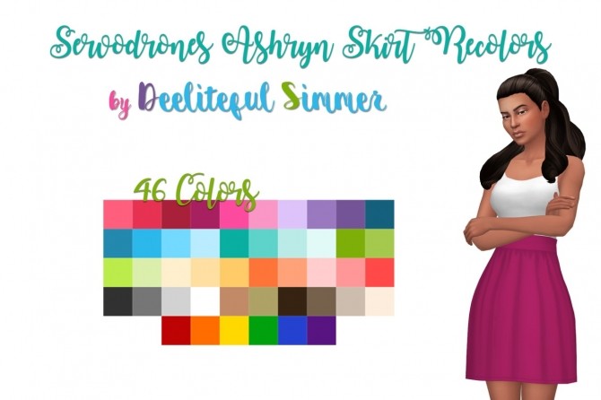 Sims 4 Servodrone‘s Ashryn skirt recolors at Deeliteful Simmer