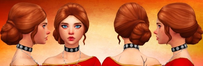 Sims 4 Bun Low Hair at Simduction