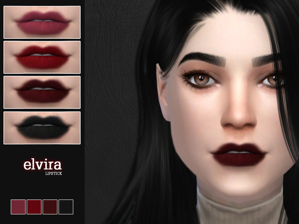 Sims 4 ELVIRA LIPSTICK by crystlsims at TSR