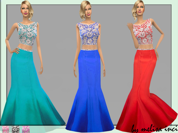 Sims 4 Two Piece Mermaid Dress by melisa inci at TSR