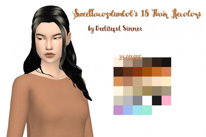 Sims 4 Sweettacoplumbobs 18 hair recolors at Deeliteful Simmer