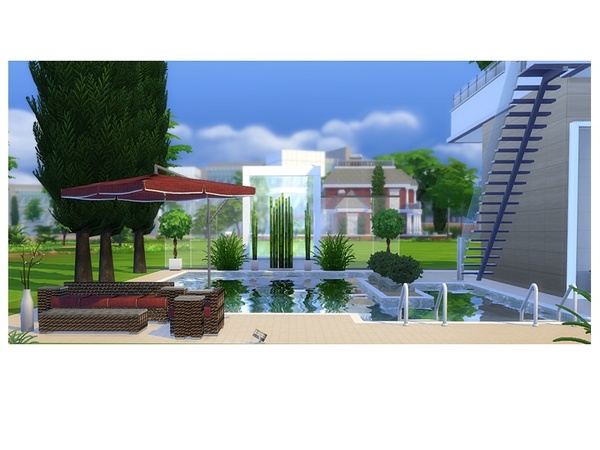 Sims 4 House Waterfall by yvonnee at TSR