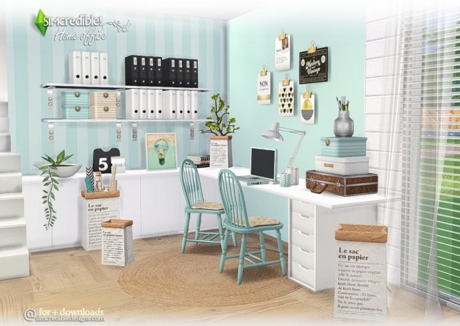 Sims 4 Home Office compilation of lovely items at SIMcredible! Designs 4