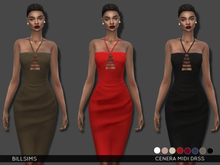 Cenera Midi Dress By Bill Sims At Tsr Sims Updates