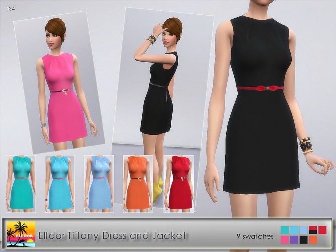 Sims 4 Tiffany set: dress and jacket at Elfdor Sims