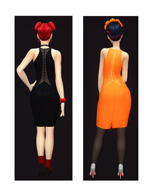 Sims 4 Spine Tingling Sheath Dress at Teanmoon