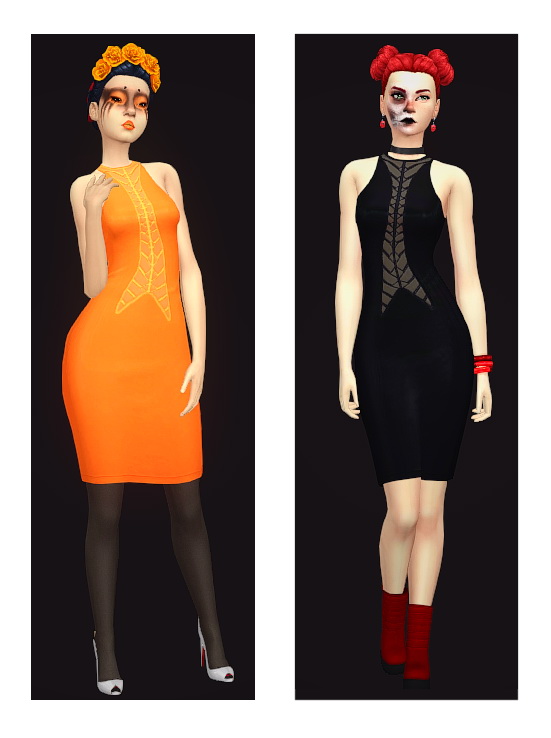 Sims 4 Spine Tingling Sheath Dress at Teanmoon