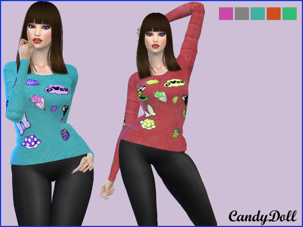 Sims 4 Sweet Sweater by CandyDolluk at TSR