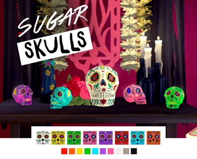 Sims 4 Dìa de los Muertos Calavera Sugar Skulls at Femmeonamissionsims