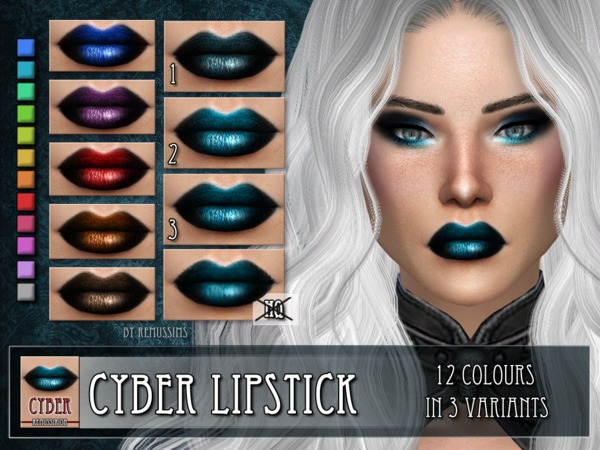 Sims 4 Cyber lipstick by RemusSirion at TSR
