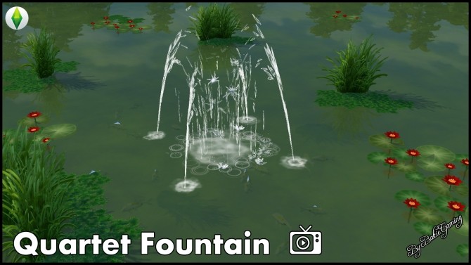 Sims 4 Quartet Fountain by Bakie at Mod The Sims