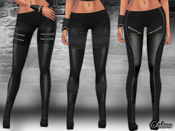 Sims 4 Leather Pants Pack by Saliwa at TSR