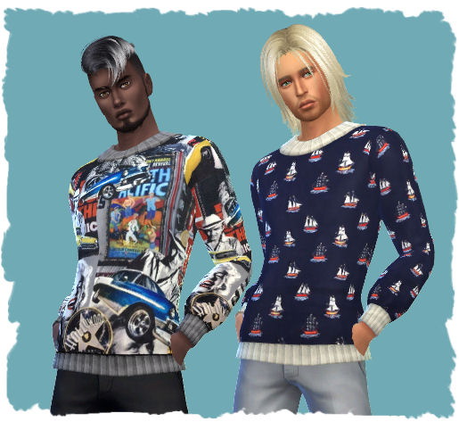 Sims 4 City sweater for males by Chalipo at All 4 Sims