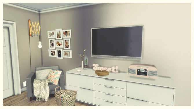 Gray & Pink Living Room at Dinha Gamer » Sims 4 Updates