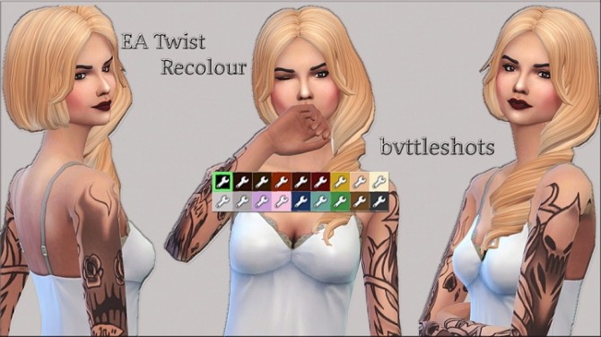 Sims 4 Maxis Match EA Twist Hair Recolor by bvttleshots at Mod The Sims