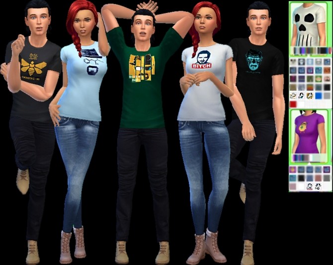 Sims 4 Breaking Bad t shirts at AuriSims
