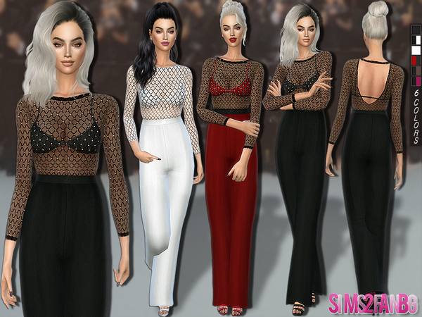 Sims 4 253 Jumpsuit Outfit by sims2fanbg at TSR