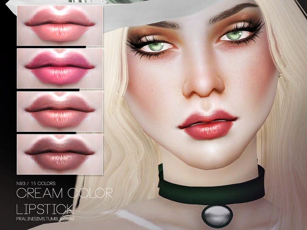 Sims 4 Cream Color Lipstick N93 by Pralinesims at TSR