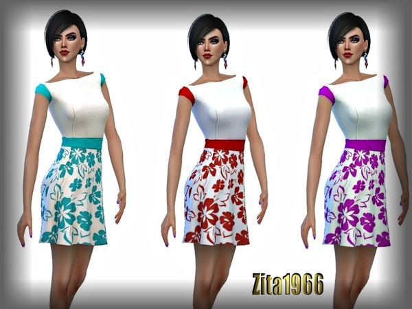 Sims 4 FLORAL EXPRESSION dresses by ZitaRossouw at TSR