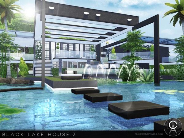 Sims 4 Black Lake House 2 by Pralinesims at TSR