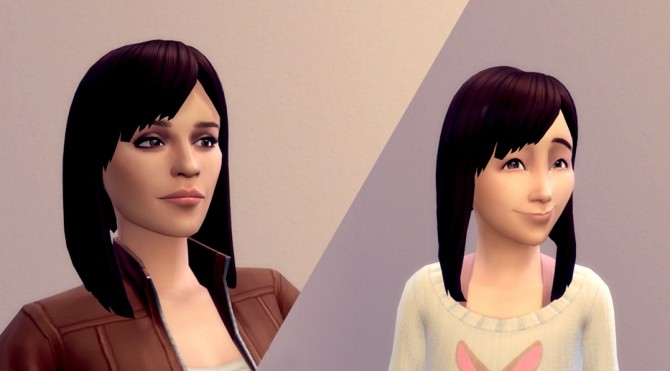 Sims 4 Angled Long Bob Hair by Kya Sarin at Mod The Sims