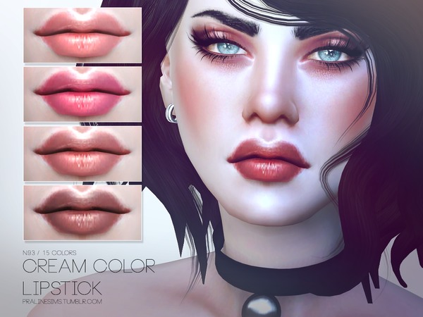 Sims 4 Cream Color Lipstick N93 by Pralinesims at TSR