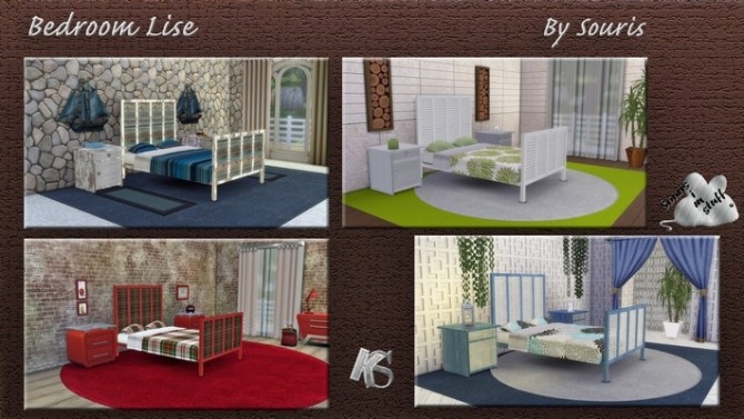 Sims 4 Bedroom LISE by Souris at Khany Sims