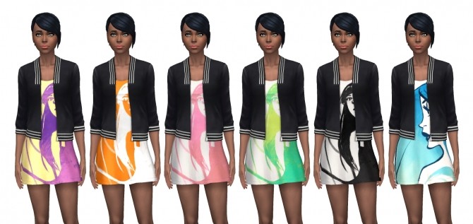 Sims 4 Bomber Jacket With Scoop Neck T Shirt Dress by VentusMatt at Mod The Sims