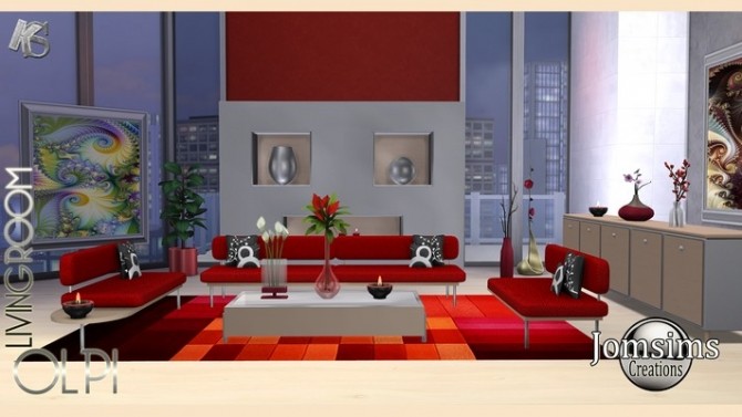 Sims 4 OLPI livingroom by Jomsims at Khany Sims